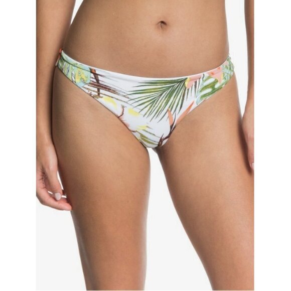 💕ROXY💕 Beach Classics Bikini Set ~ Tropical Floral Bright White Herbier XL NWT - Picture 10 of 14